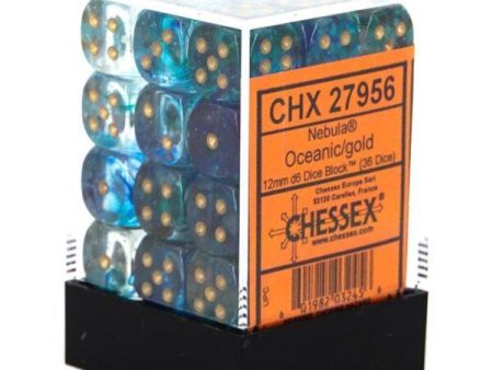 CHX 27956 Nebula 12mm D6 Dice Block Oceanic Gold (Luminary Effect) Discount