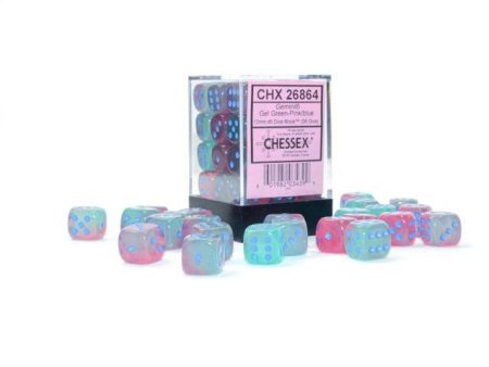 CHX 26864 Gemini 12mm D6 Dice Block Gel Green-Pink Blue (Luminary Effect) For Cheap