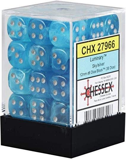 CHX 27966 12mm D6 Dice Block Sky Silver (Luminary Effect) For Sale