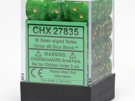 CHX 27835 Vortex 12mm D6 Dice Block Green Gold Online Sale