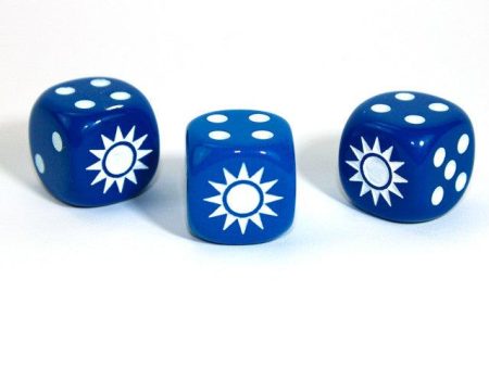 Chessex D6 Dice Axis and Allies China d6 Blank 1 Face Opaque Blue white x 1 Online Hot Sale