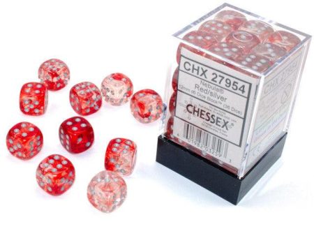 CHX 27954 Nebula 12mm D6 Dice Block Red Silver (Luminary Effect) Online Sale