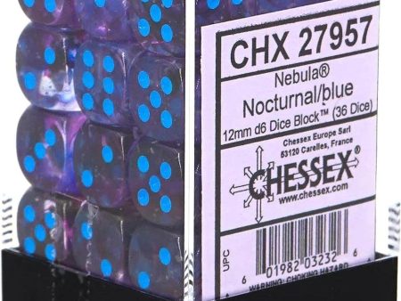 CHX 27957 Nebula 12mm D6 Dice Block Nocturnal Blue (Luminary Effect) For Cheap