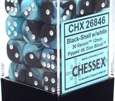 CHX 26846 Gemini 12mm D6 Dice Block Black-Shell White Sale